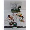 Image 1 : Christmas Lot (Color Changing LED Tree Top Star - Untested, Assorted Tree Ornaments)