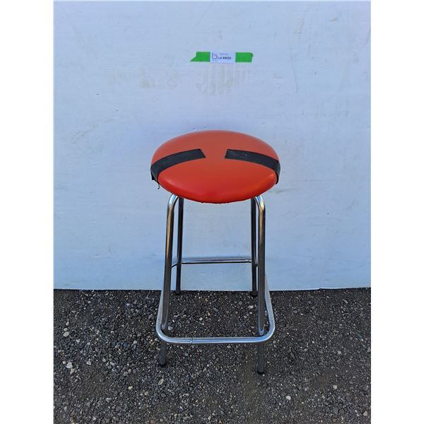 * Chrome Leg Padded Stool - Pickup Only