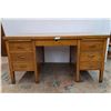 *Antique Oak Desk with Six Drawers, Cannot Ship