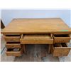 Image 4 : *Antique Oak Desk with Six Drawers, Cannot Ship