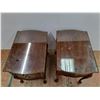 Image 3 : *(2) Wooden Side Tables with Glass Tops- As Is, Cannot Ship
