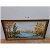 *Framed Lake Painting 53.5" x 29.5", Cannot Ship