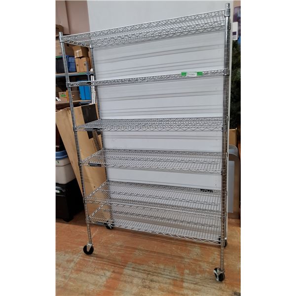 *Metal Storage Rack on Wheels 48  x 17  74 , Cannot Ship