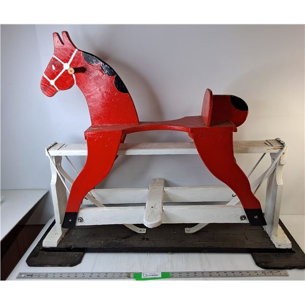 *Vintage Wooden Rocking Horse 40" x 7.5" x 31", Cannot Ship