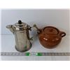 Metal Coffeepot & Bean Pot