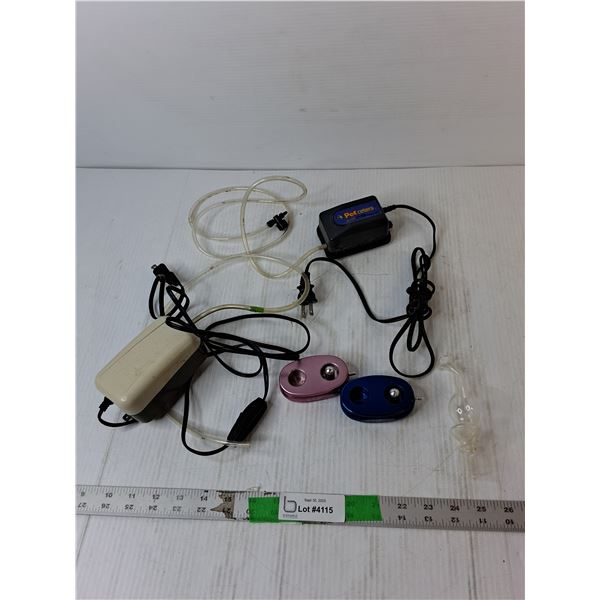 (2) Young Living Diffusers, (2) Aquarium Air Pumps- Power On, Pipe