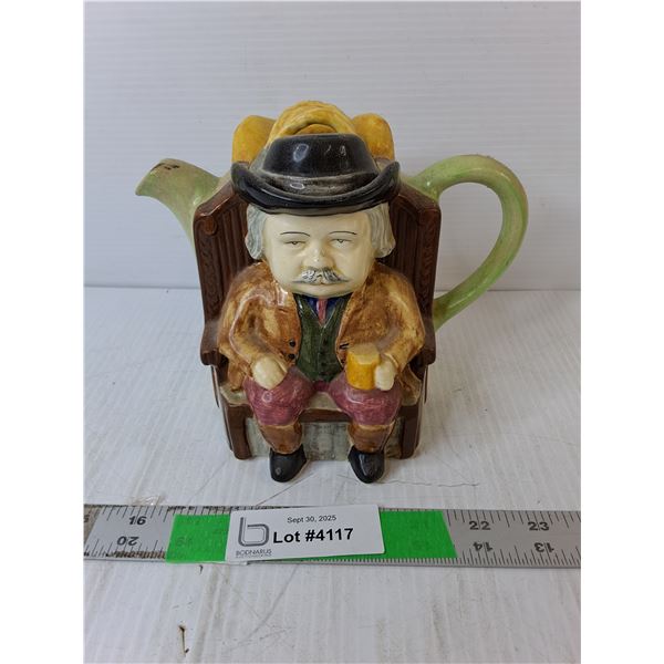 Elderly Couple Ceramic Teapot 5.5  Tall