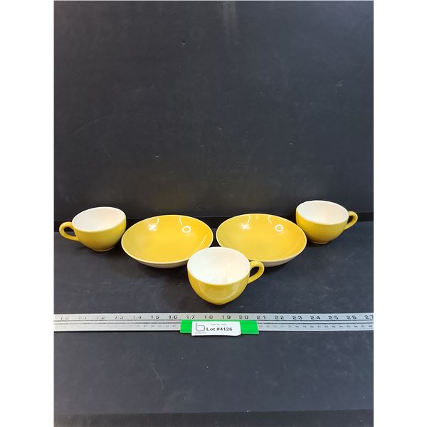 Hycroft Pottery Dishes Set: (2) Bowls & (3) Coffee Mugs