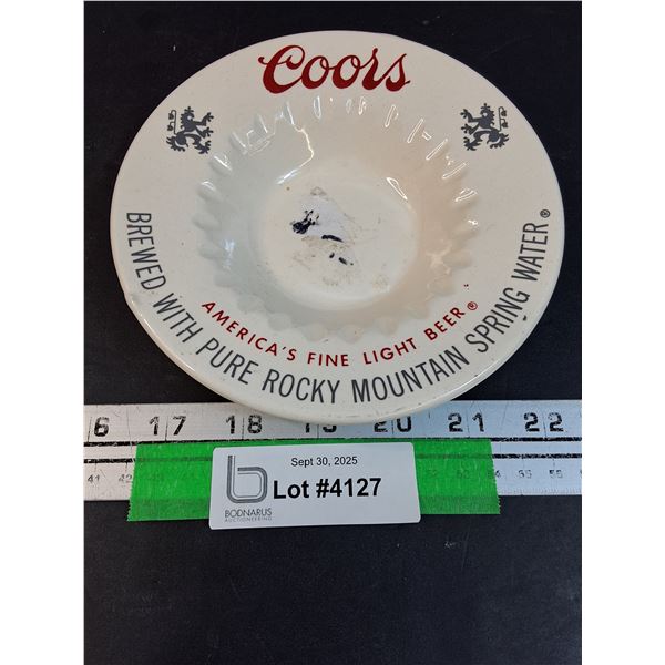 Coors Ceramic Ashtray - 6" Diameter