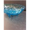 Image 5 : Indiana Blue Glass Oval Footed Fruit Bowl - 12" x 8.5" x 4"