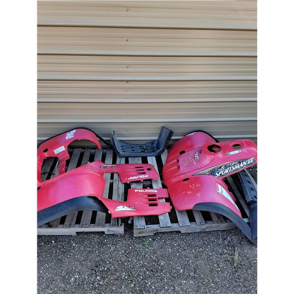 ** Red Polaris Sportsman Quad Plastics - CANNOT SHIP, As Is