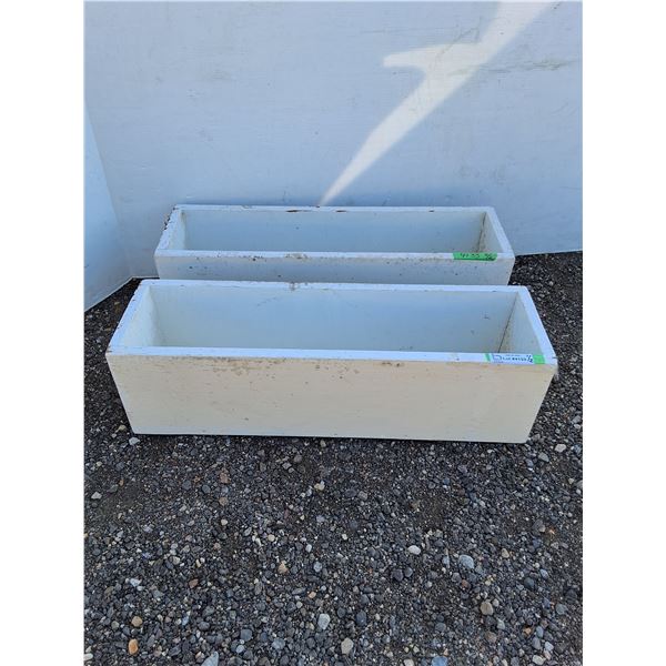 ** (2) Wooden White Window Planter Boxes - 28" x 8" x 8"- PICK UP ONLY
