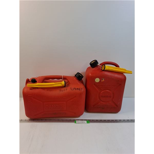(2) Gasoline Jerry Cans - 3 Gallon & 2 Gallon - PICK UP