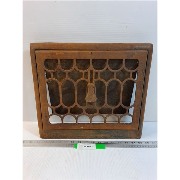 Antique Cast Iron Wall Register Grate - 16" x 14" x 3"