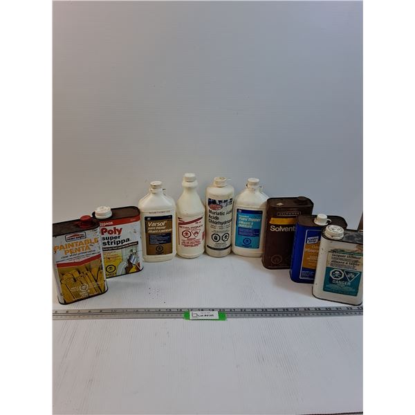 Lot of Paint Thinner, Solvent ,Stripper, Muriatic Acid - CANNOT SHIP