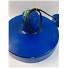 Image 4 : Metal Blue Hanging Shop Light - Consigner States Works - 16" Diameter x 8" Tall