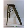 Green Folding Metal Three Step Ladder - 24" x 13" X 6"  - PICK UP
