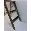 Image 2 : Green Folding Metal Three Step Ladder - 24" x 13" X 6"  - PICK UP