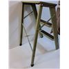Image 3 : Green Folding Metal Three Step Ladder - 24" x 13" X 6"  - PICK UP
