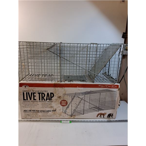 Single Door Live Trap w/ Box - 10" x 12" x 32" - CANNOT SHIP