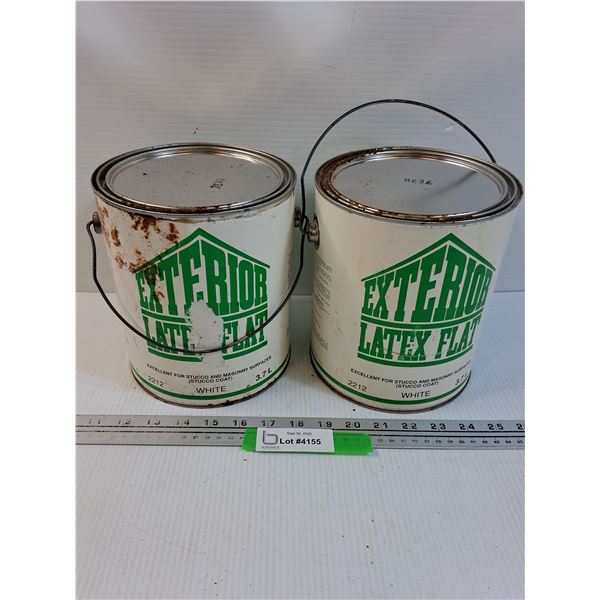 (2) Exterior White Flat Latex Stucco Paint - As Is - CANNOT SHIP