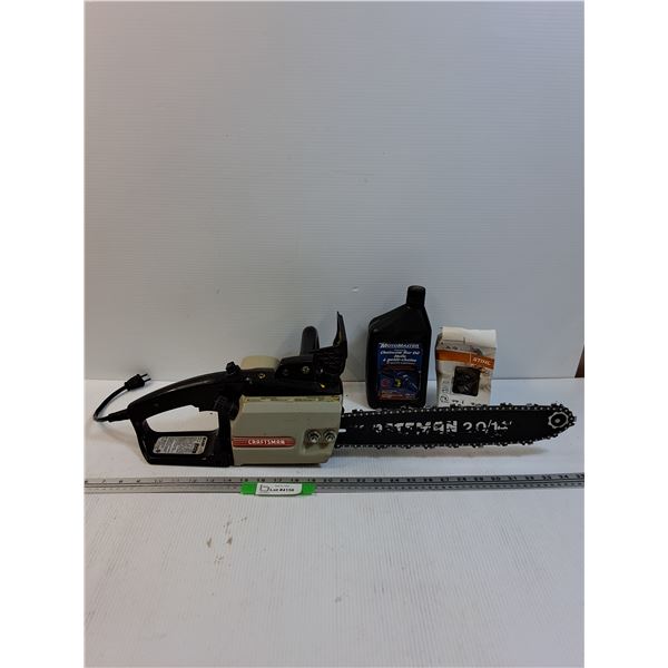 Craftsman 14" Electric Chainsaw w/ Oil & Extra Chain - Works - CANNOT SHIP
