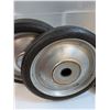Image 2 : ** (12) Solid Rubber Wheels - Various Sizes, in Storage Tote - CANNOT SHIP