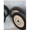 Image 4 : ** (12) Solid Rubber Wheels - Various Sizes, in Storage Tote - CANNOT SHIP