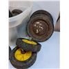 Image 6 : ** (12) Solid Rubber Wheels - Various Sizes, in Storage Tote - CANNOT SHIP