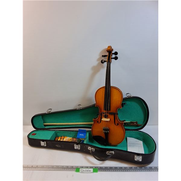 Violin w/Electric Jack Plug, Auto Tuner, Strings, w/Case- PICK UP PREFERRED