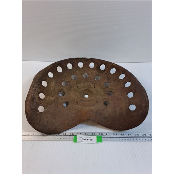 Vintage Tractor Metal Seat - 17" x 15" - PICK UP