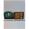 Image 1 : Saskatchewan Roughriders Key Holder & Medicine Hat Rod Run Trophy - 12" x 9"