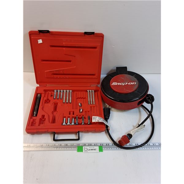 Snap On Electrical Cord Reel & Bolts w/Case for Bolt Puller (Puller Missing)