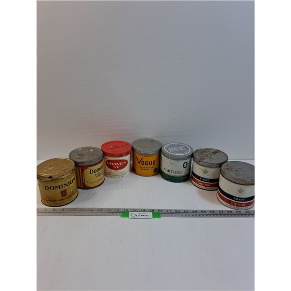 (7) Collector Tobacco Tins - Assorted