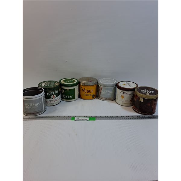 (7) Collector Tobacco Tins - Assorted