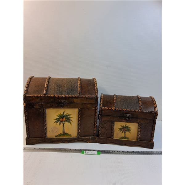 (2) Storage Chests - Matching Set - 15" x 12"  14" & 12" x 10" x 9"