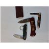 Image 3 : (3) Folding Knives: Kindersley Pool, Plaid, Green Swiss Army Style Knife