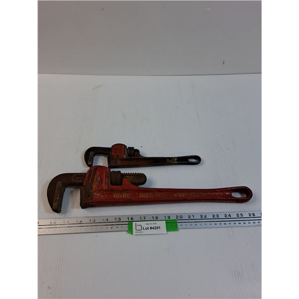 (2) Adjustable Pipe Wrenches - 10" & 14"