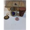 Image 3 : Holland Dutch Shoe Boat, Keychain, Horseshoe Pin, Leather Mixing Cups Set, Vintage PC Disc Holder, M