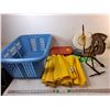 Image 1 : Laundry Basket, (3) Frisbees, (24) Cloth Placemats, Misc. - PICK UP ONLY