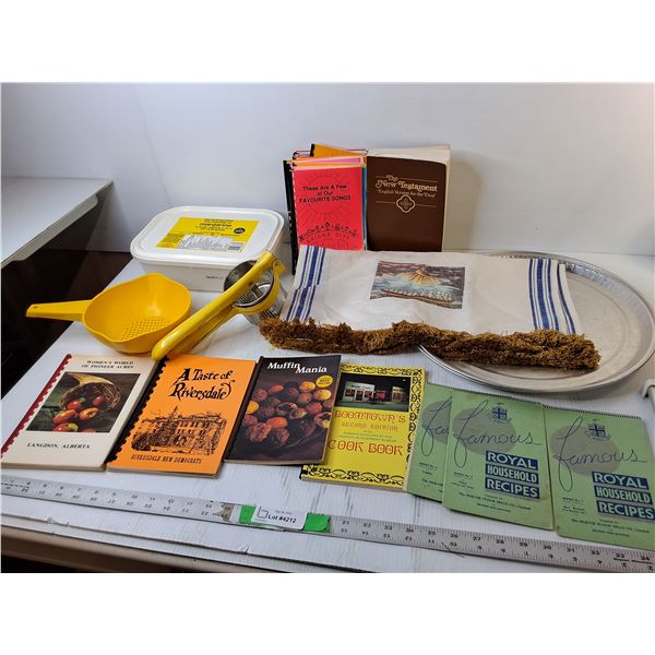 Hymn Books, Cookbooks, Potato Ricer, Misc.