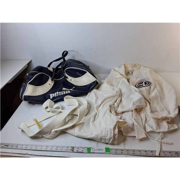 Puma Duffel Bag- Cannot Authenticate & Children's Scheer Martial Arts Uniform- 2
