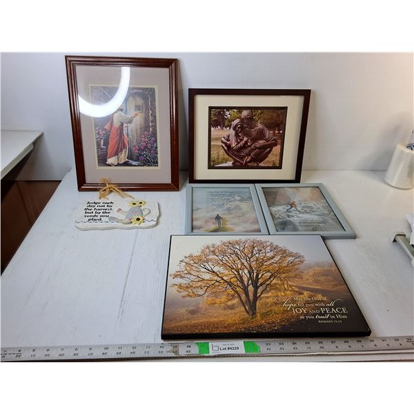 (6) Religious Wall Art Peices. Up to 16" x12"