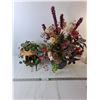 Image 1 : Artificial Flowers With Woven Pot (up to 25 inches tall), Decorative Bird House - PICK UP ONLY