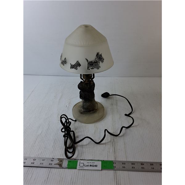 Ceramic Yorkshire Terrier Lamp- Powers On 13" Tall