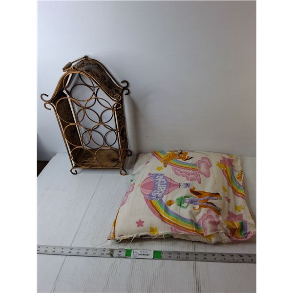 Metal Wine Rack 18" Tall & Barbie Pillow
