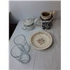 Image 3 : (2) Teapots, (5) Glasses, Cheese Grater, Misc.
