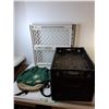 Image 1 : U of S Backpack, (2) Collapsible Storage Crates- Up to 23" x 15.5" x 10"- One Side Needs Repair. Can