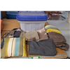 Image 1 : *Plastic Storage Tote 26" x 14" x 16"- As Is, Curtains of Varying Length - PICK UP ONLY