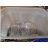 Image 4 : *Plastic Storage Tote 26" x 14" x 16"- As Is, Curtains of Varying Length - PICK UP ONLY